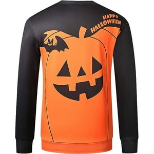 Sudadera Manga Larga Para Hombre Con Estampado De Calabazas Sslr (Talla M)