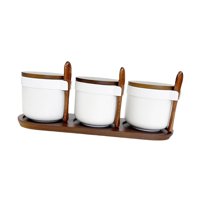 Bothyi - Juego De 3 Tarros De Cerámica Para Especias, Tarros De Porcelana Para Condimentos, Para Mostrador, Sal, Pimienta, Blanco