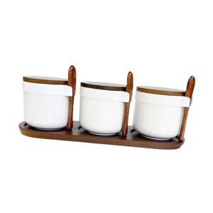 Bothyi - Juego De 3 Tarros De Cerámica Para Especias, Tarros De Porcelana Para Condimentos, Para Mostrador, Sal, Pimienta, Blanco