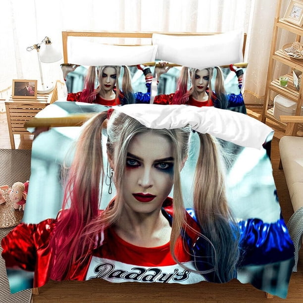 Harley Quinn Soft C Quilt Duvet Cover Set Double Children Bedclothes Pillowcase3-Piece Bedding Set