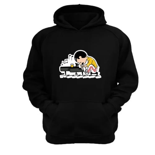 Genérico - Polerón Canguro Freddy Snoopy Negro Talla M Unisex