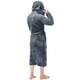 thumbnail image 2 of Bata de Felpa de Lujo con Capucha NY Threads Talla Grande XL Gris, 2 of 6