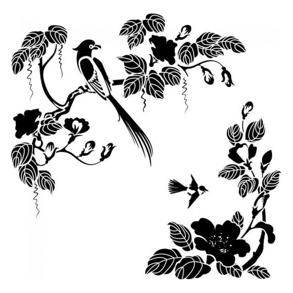 Decomural Tropical Birds Floral Trees WS-18804