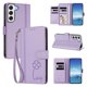 thumbnail image 2 of Funda Cartera Trébol para Samsung Galaxy S22 5G con Ranuras Tarjetas y Carga Inalámbrica Morado claro, 2 of 6