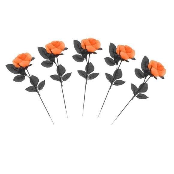 Rosas De Poliéster Centros De Mesa De Halloween Decoración De Fiesta Naranja