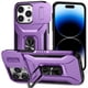 thumbnail image 1 of Funda Armada para iPhone 14 Pro con Tapa Deslizante y Soporte Magnético Giratorio Morado, 1 of 5