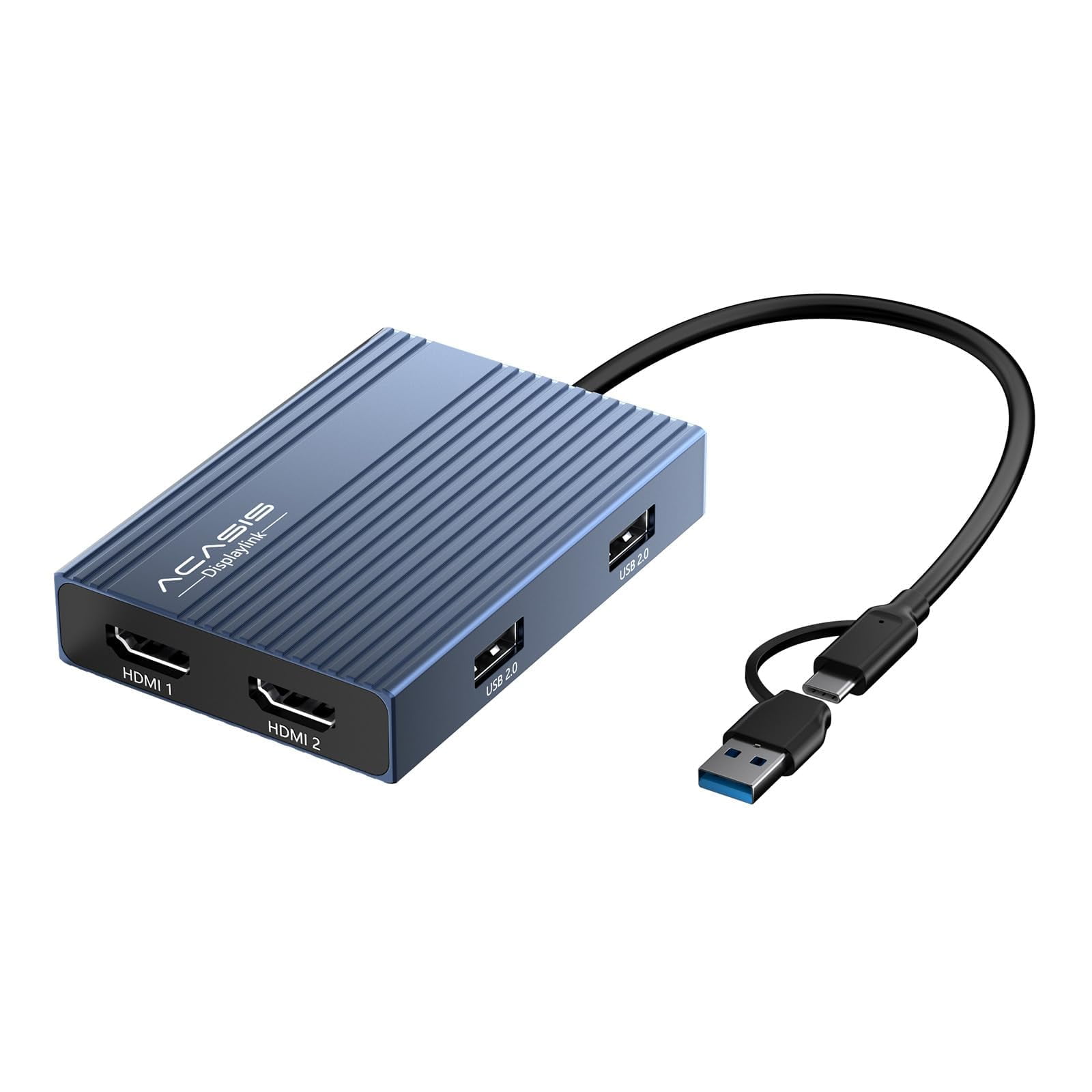 Adaptador Acasis Usb C A Doble Hdmi 4k 60hz 100w Pd