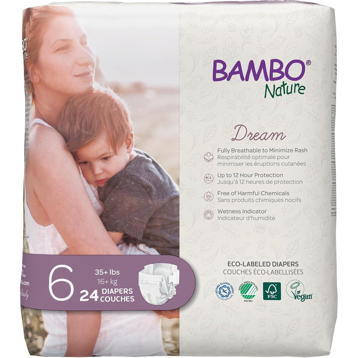 Pañales Bambo Nature Talla 6 Hipoalergénicos Eco 24 Unid