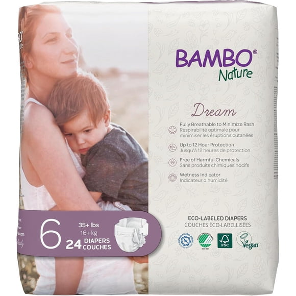 Pañales Bambo Nature Talla 6 Hipoalergénicos Eco 24 Unid