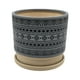 thumbnail image 3 of Macetero Maceta De Ceramica Gris Con Patrones Negros M, 3 of 7