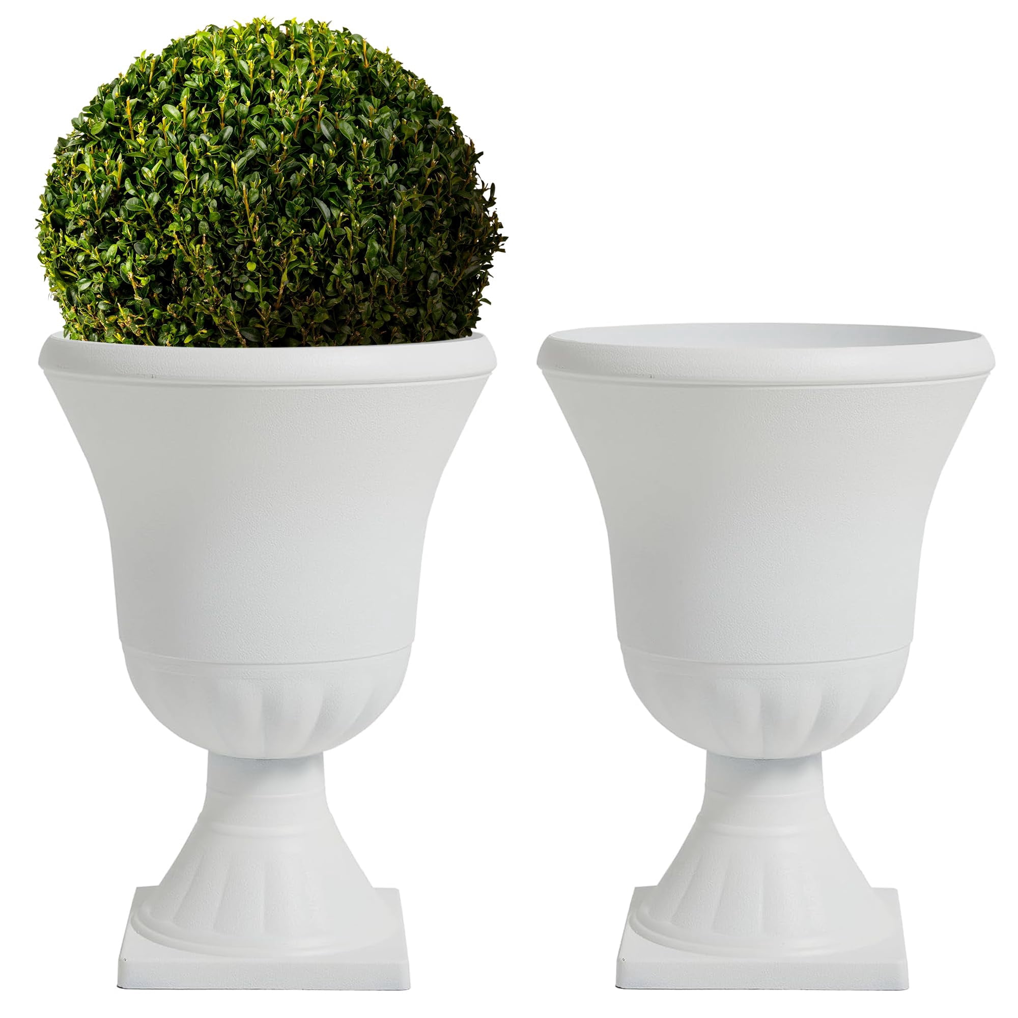 Urnas De Plástico Blancas Planter Worth, Paquete De 2 Unidades, 56 Cm De Alto
