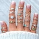 thumbnail image 4 of Juego de 64 anillos vintage para nudillos, apilables, estilo bohemio, estilo midi., 4 of 5