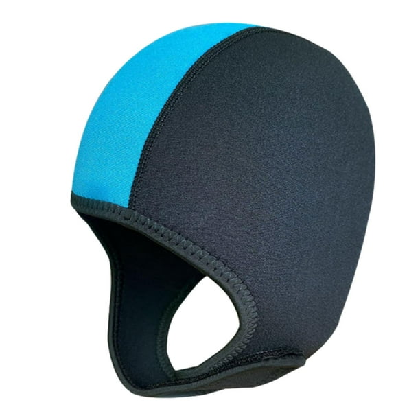 Capucha de buceo, capucha de buceo de neopreno de 3mm, capucha de traje de buceo, impermeable, cómodo gorro de baño, sombrero de surf para natación en Negro Lago Azul