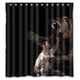 thumbnail image 1 of Cortina de ducha con ganchos para baño, diseño de hombres valientes que luchan con un oso, tamaño 66 x 72 pulgadas, 1 of 3