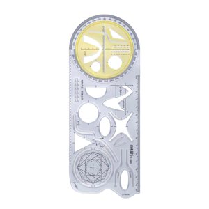 Magideal - Regla Geométrica Multifuncional Reglas De Dibujo Para Oficina Plantilla De Medición De Formas Múltiples Plantilla De Dibujo De Plantilla De Medición P Estilo A