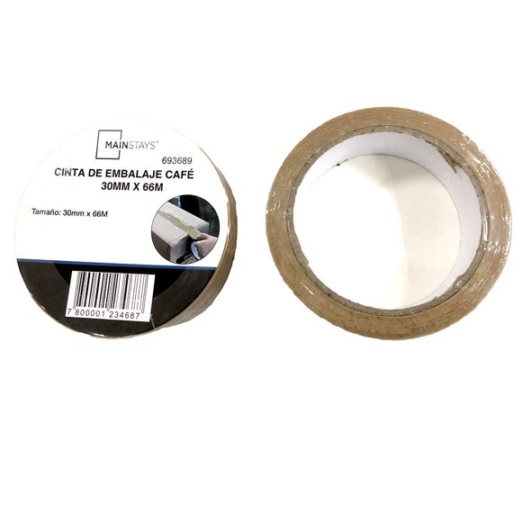 Cinta Adhesiva de Embalaje Café 30mm x 66 m, 1 Un