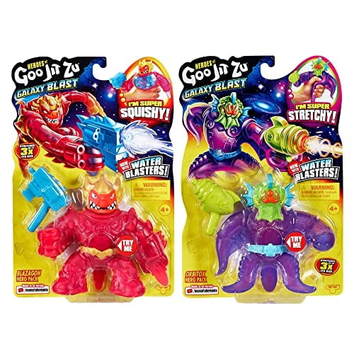 Heroes Of Goo Jit Zu Galaxy Hero 2 Pack. Blazagon Y Orbitox Con Todos Los Nuevos Blasters