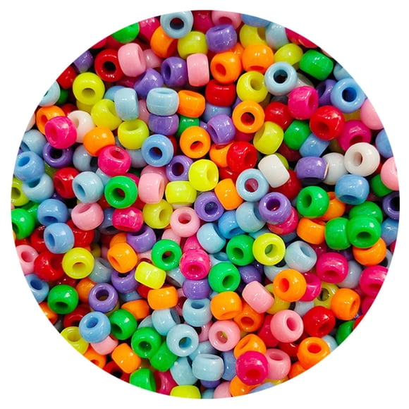 Juego de cuentas para manualidades YUSLROB, más de 2000 cuentas de poni, a granel, 6 x 9 mm, 10 colores