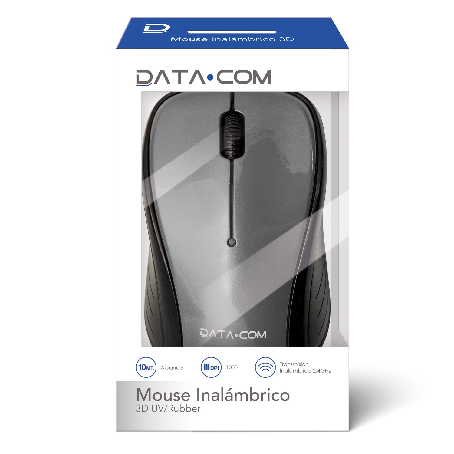 Mouse Inalámbrico Plata 3d Datacom