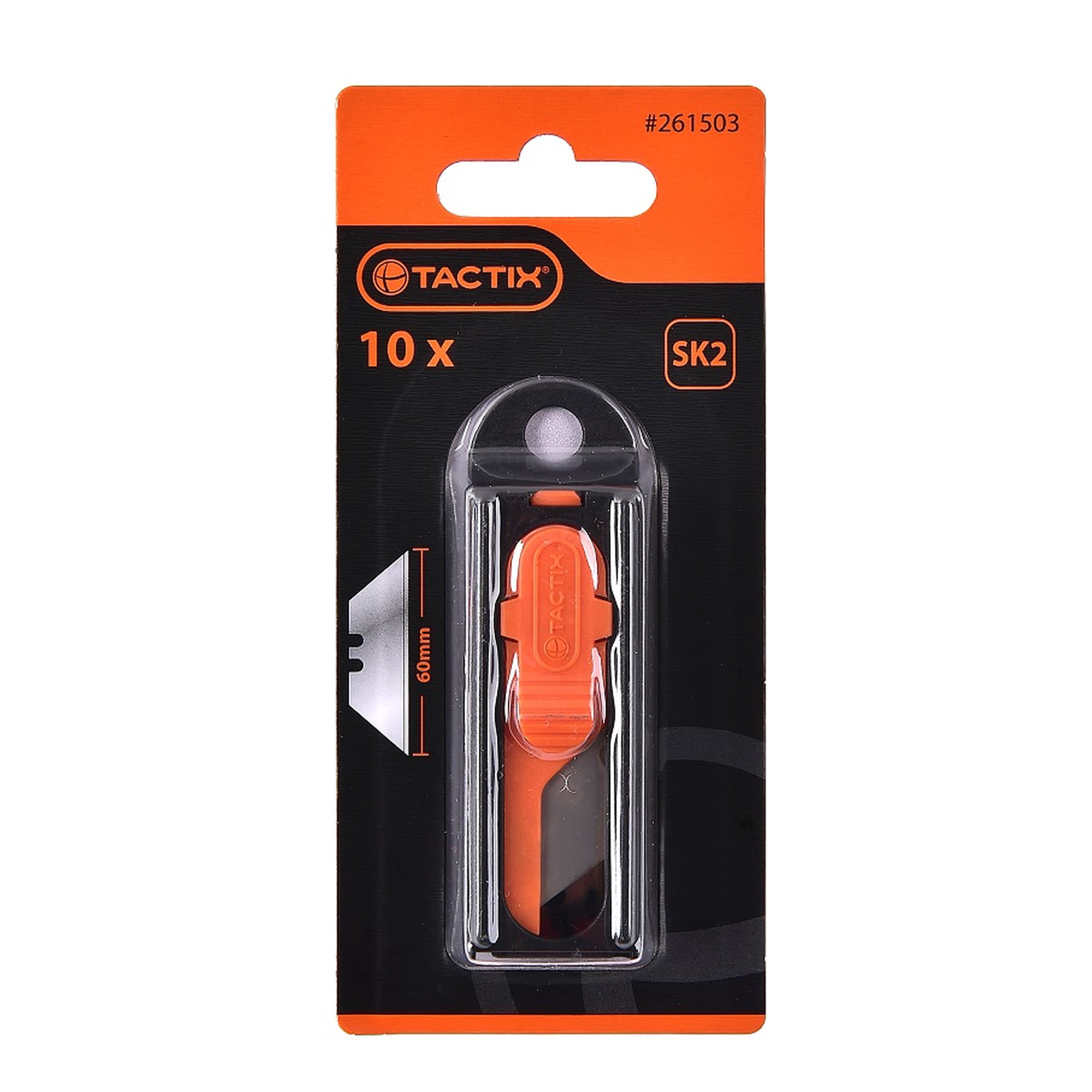 Tactix - Repuesto Cuchillo Cartonero Tipo Trapecio 10 Pzs Sk2