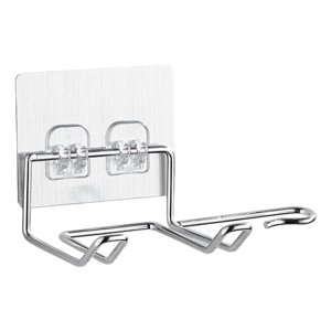 Ioensy - Soporte Para Secador De Pelo Sin Perforación Organizador De Herramientas De Estilo Baño Resistente Plata