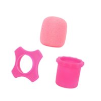 Magideal - Cubierta De Esponja De Anillo Antideslizante Accesorios De Micrófonos De La Esponja De La Varilla Inferior Cubierta De Parabrisas De Micrófono Para El Rosa