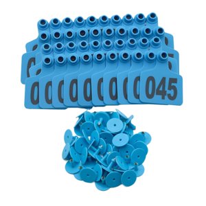 Ioensy - Etiquetas De Oído De Ganado De 100 Piezas Suministros Agrícolas Marcador De Aretes De Animales Para Ganado Azul