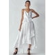 thumbnail image 1 of Saronite Vestido Casual con Tirantes Ajustables, Brillante y Volantes, Color Blanco (para Mujer), 1 of 5
