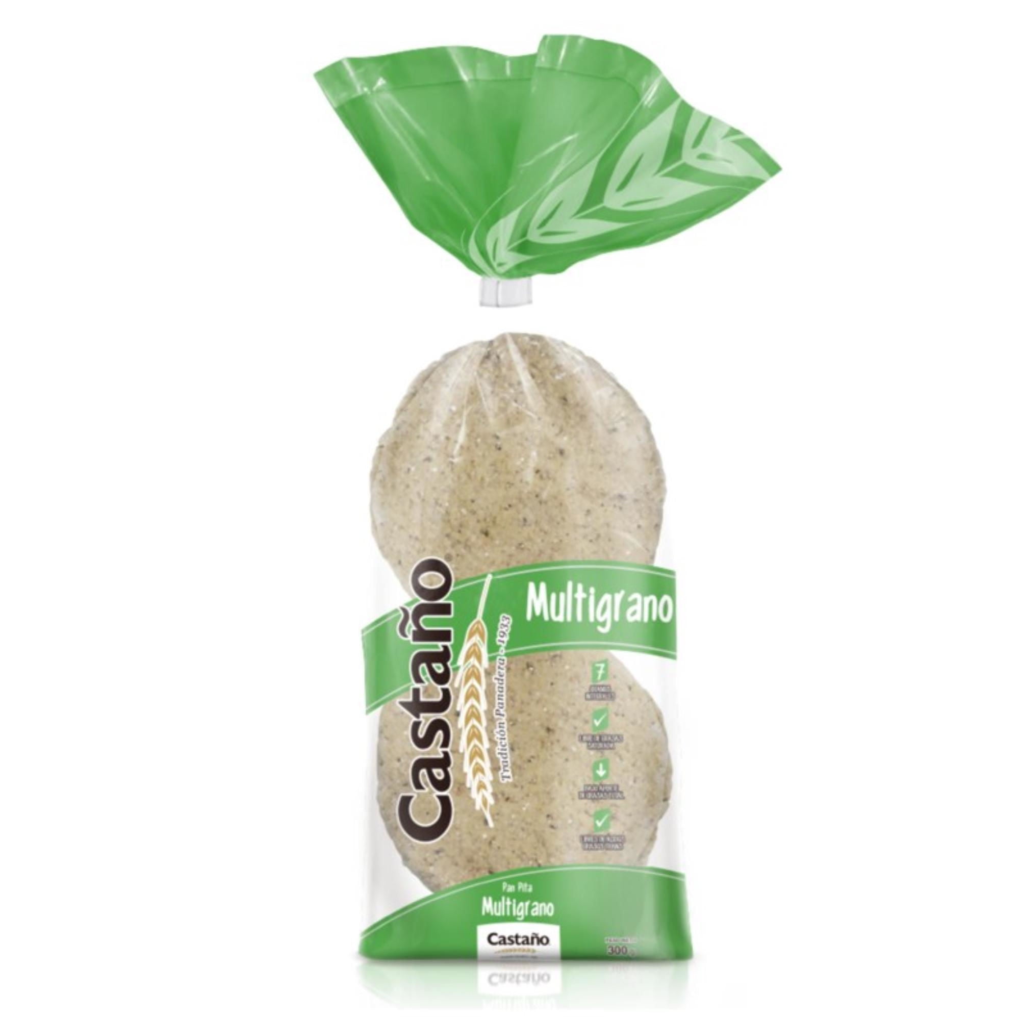 Pan Pita Multigrano 8 Un 300 gr Castaño