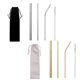 thumbnail image 1 of Juego de 2 pajitas reutilizables de metal de acero inoxidable con cepillo de limpieza, para batidos, para mujeres y hombres., 1 of 5