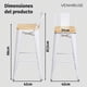 thumbnail image 5 of Taburete Tolix De Madera 66cm Con Respaldo Venhouse Blanco, 5 of 10