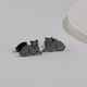 thumbnail image 1 of 1pair Cute Origami Cat Stud Earrings For Men, Stainless Steel Kitten Earings, Animal Children Accessories, 1 of 5