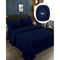 Genérico - Juego De Sabanas 500 Hilos Super King Azul Oscuro