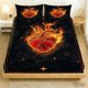 thumbnail image 1 of 3pcs Burning Heart Pattern Digital Print Set Polyester Skin-Friendly Anti-Pilling Fabric, 1 of 1