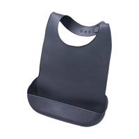 Ioensy - Babero Adulto Con Recolector De Migas Fácil De Limpiar Para Pacientes Discapacitados Mayores L Gris