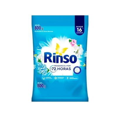 Detergente En Polvo Hortensias Y Flores Blancas Bolsa 800 G Rinso