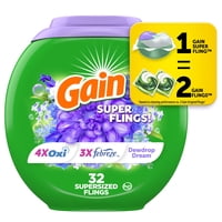 Detergente Para Ropa Gain Super Size Flings, 32 Paquetes