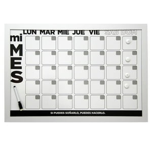 Vgo - Pizarra Plastica 40X60 Cm Mensual Plateado