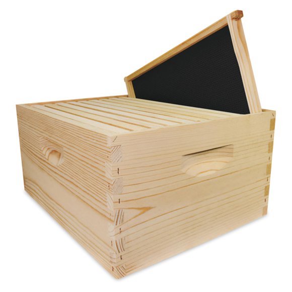 Kit de Colmena Mann Lake Cuerpo Profundo de 24.5 cm con 10 Marcos y Cera