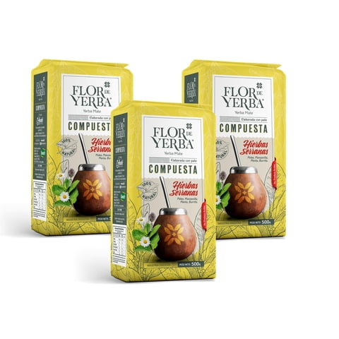 Pack X 3 Flor De Yerba Con Hierbas Serranas 500Gr