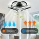 thumbnail image 2 of 1pc Ceiling Fan With Light Remote Low Profile Ceiling Fan 6 Speeds 3 Colors Modern Small Flush Mount Ceiling Fans Reversible Dimmable Geometric For Living Room Bedroom Kitchen, Black, White, 2 of 2