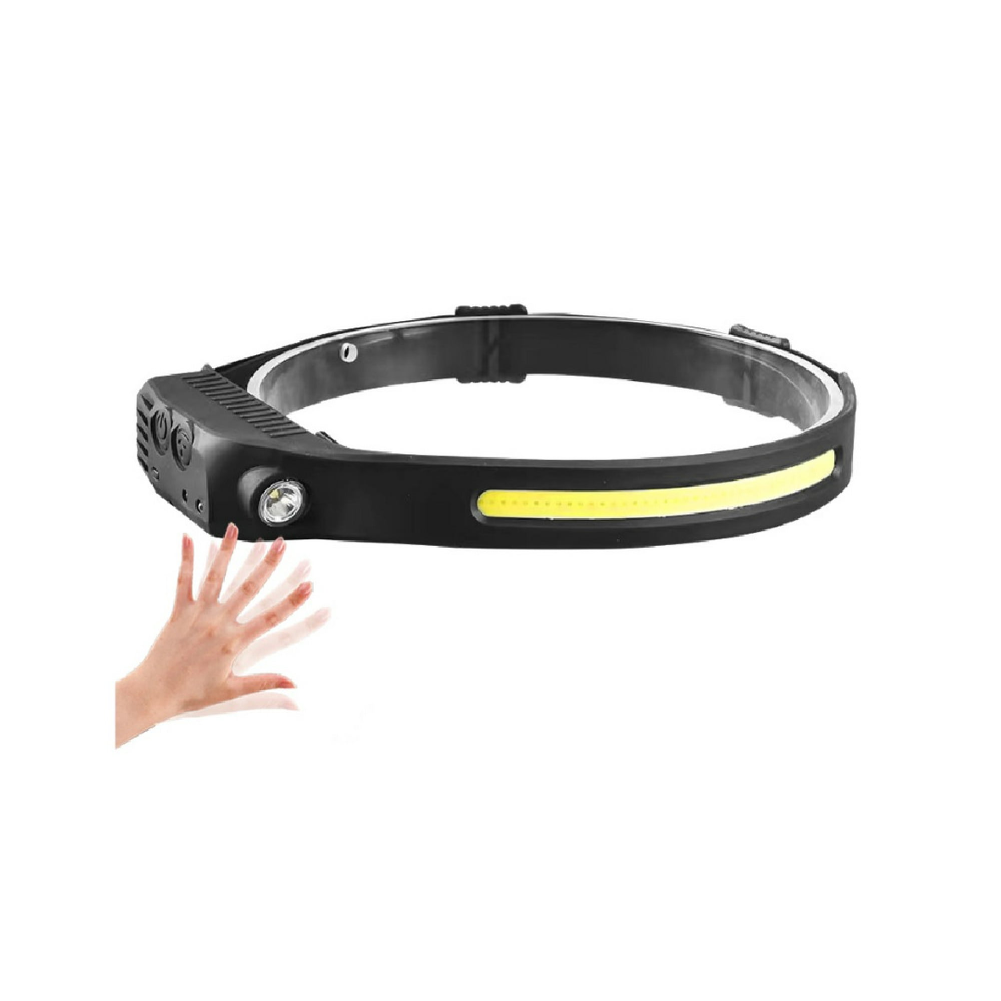 Impormaipu - Luz Linterna Cintillo Cabeza 1 Tira Led Doble Sensor Recargable Usb Potente Cob Minera Frontal Para Minero Camping