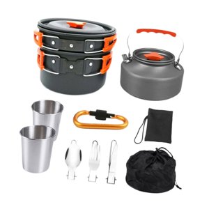 Ioensy - Kit De Utensilios De Cocina Para Acampar, Olla De Cocina Para Picnic, Mochilero, Cocina Al Aire Libre