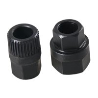 Magideal - Herramienta De Extracción E Instalación De Polea De Alternador De 2 Piezas, 33 Estrías Y Hexágono, De Acero De Aleación, Color Negro, Para Reparación