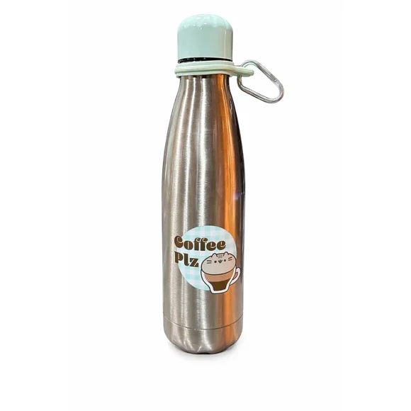 Botella termica aluminio marca Pusheen 500ml Plateada