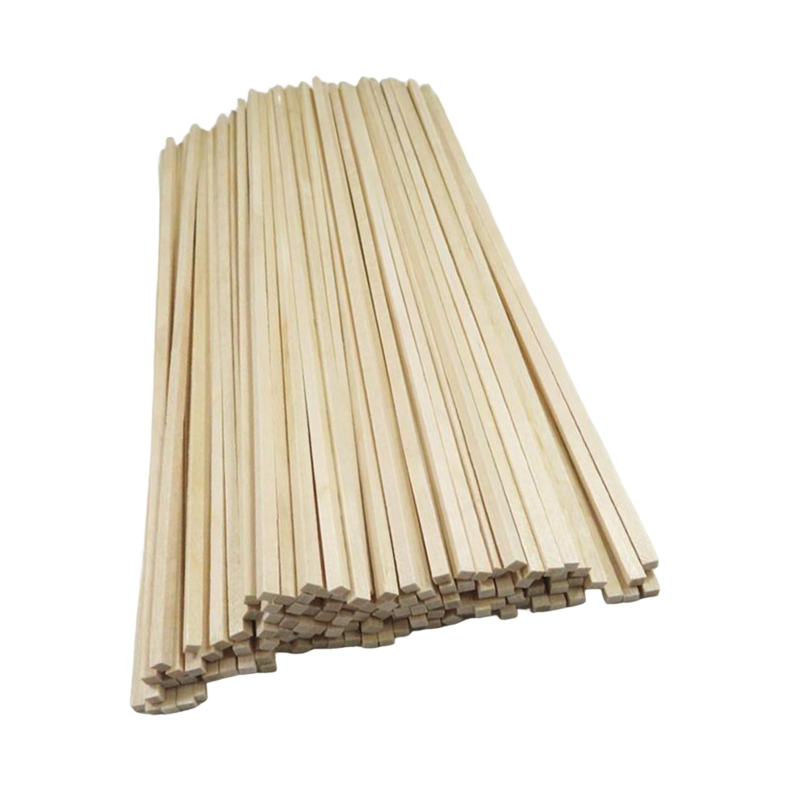 Magideal - 50x Palos De Madera Sin Terminar, Tiras De Madera Dura Lisas Hechas A Mano, Tiras Largas Para Manualidades, Paisaje De Diorama, Artesanías Para Niños, 300mmx3mmx3mm
