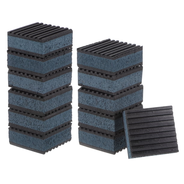 Almohadillas de goma antivibración 2" x 2" x 7/8" con centro de EVA, 12 piezas