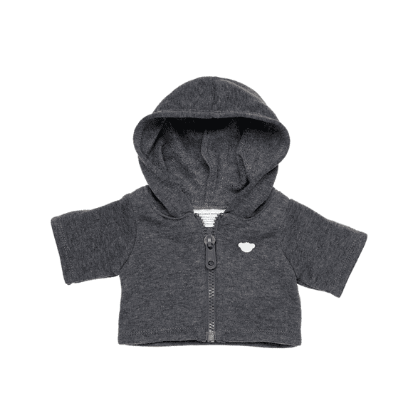 Polerón Build a Bear gris oscuro con cierre y capucha