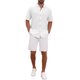 thumbnail image 2 of INSPIRE CHIC Camisa de Hombre de Manga Corta con Botones y Textura Sólida Casual de Punto XL Blanco, 2 of 6