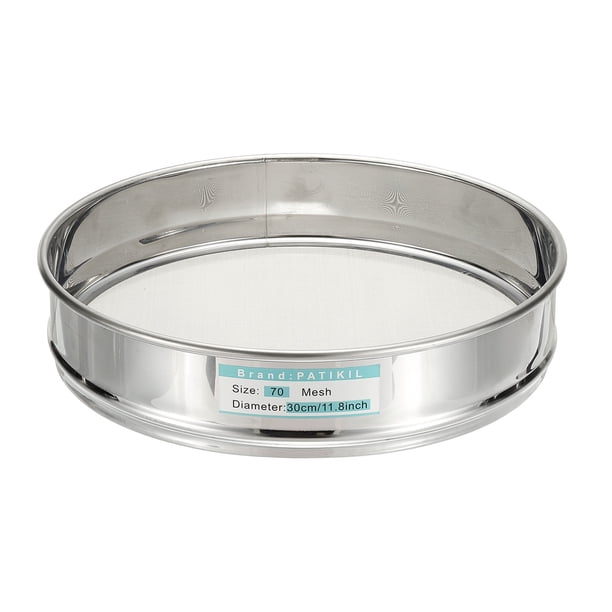 Uxcell 70 Mallas / 0.212mm Tamiz de Laboratorio, 11.8" Diámetro Tela de Alambre de Acero Inoxidable 304 Tamiz de Malla Fina